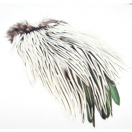 FF Rooster saddle hackle  silver badger