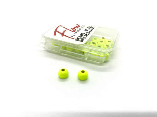 Flow Brass Beads  Fl Chartreuse