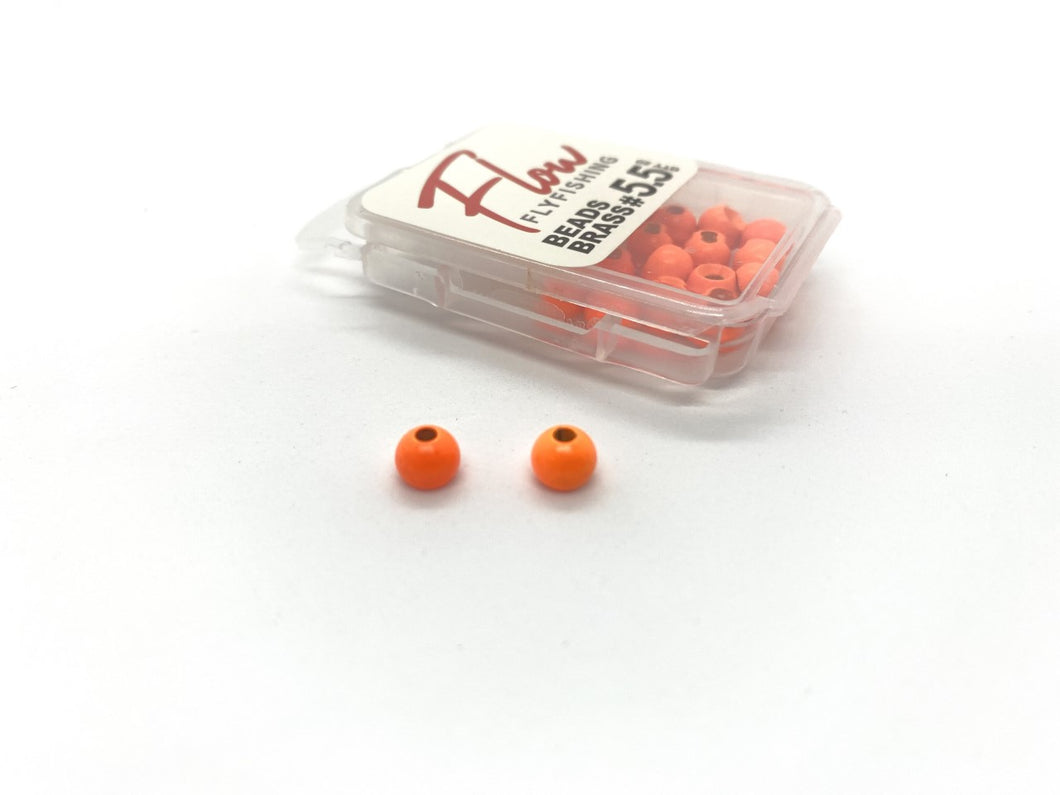 Flow Brass beads  Fl Orange